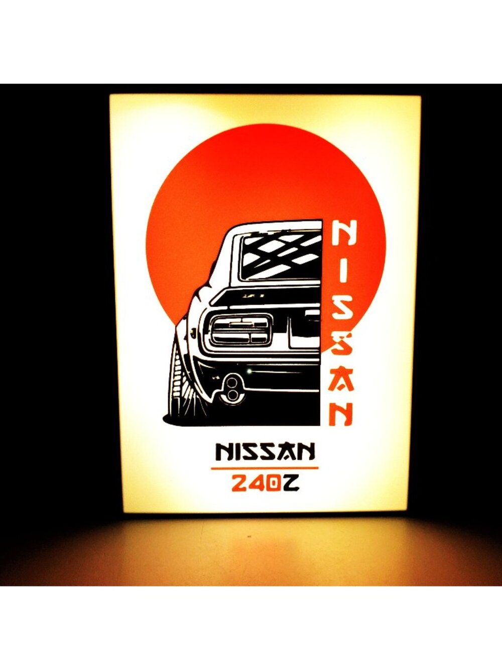 Nissan 240Z LED Light Box Sign - 9.5" x 7" USB Powered with Dimmer Switch - Made